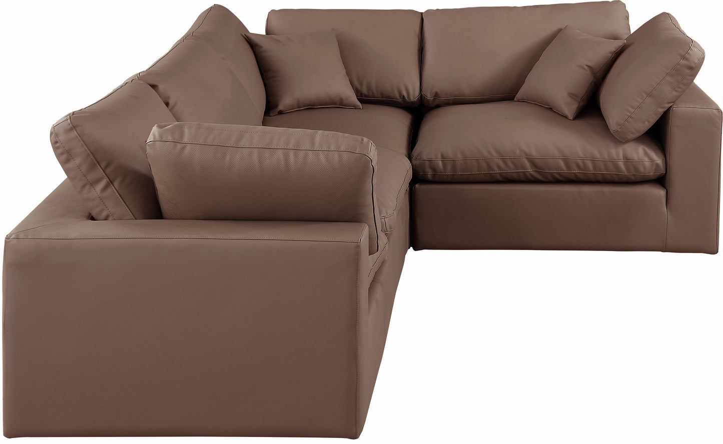 asher brown vegan leather modular sectional