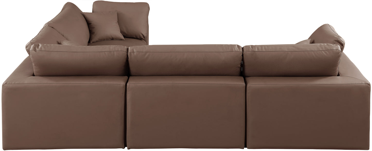 asher brown vegan leather modular sectional