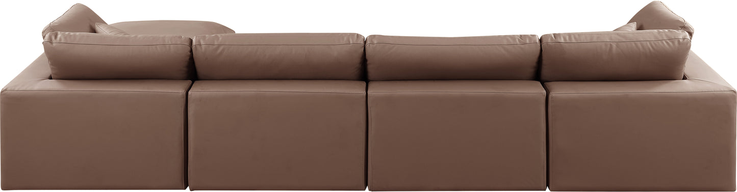 dolce brown faux leather modular sectional sec5a