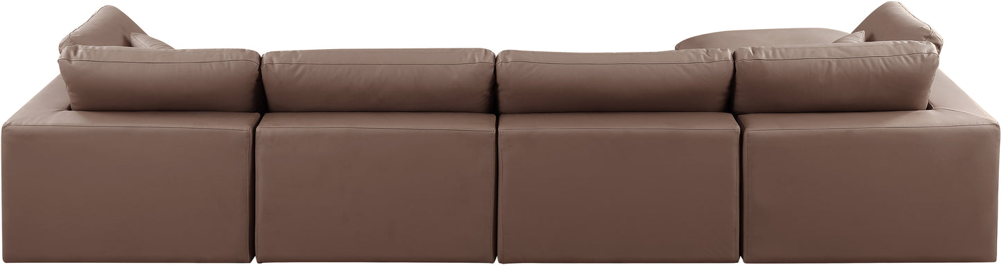 dolce brown faux leather modular sectional sec5a