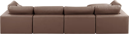 Dolce Brown Faux Leather Modular Sectional Sec5A