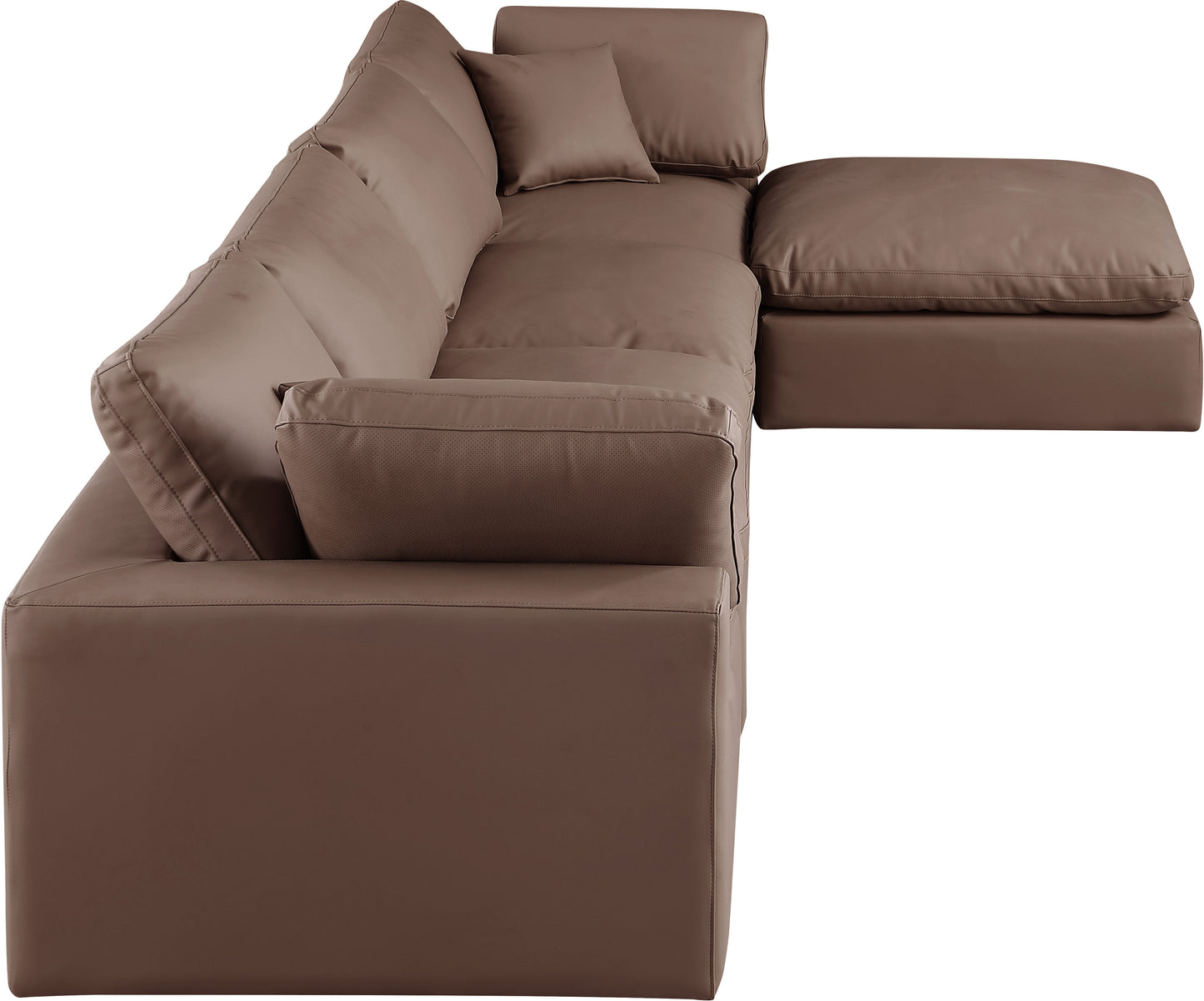 dolce brown faux leather modular sectional sec5a