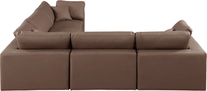 Dolce Brown Faux Leather Modular Sectional Sec5C