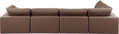 Dolce Brown Faux Leather Modular Sectional Sec5D