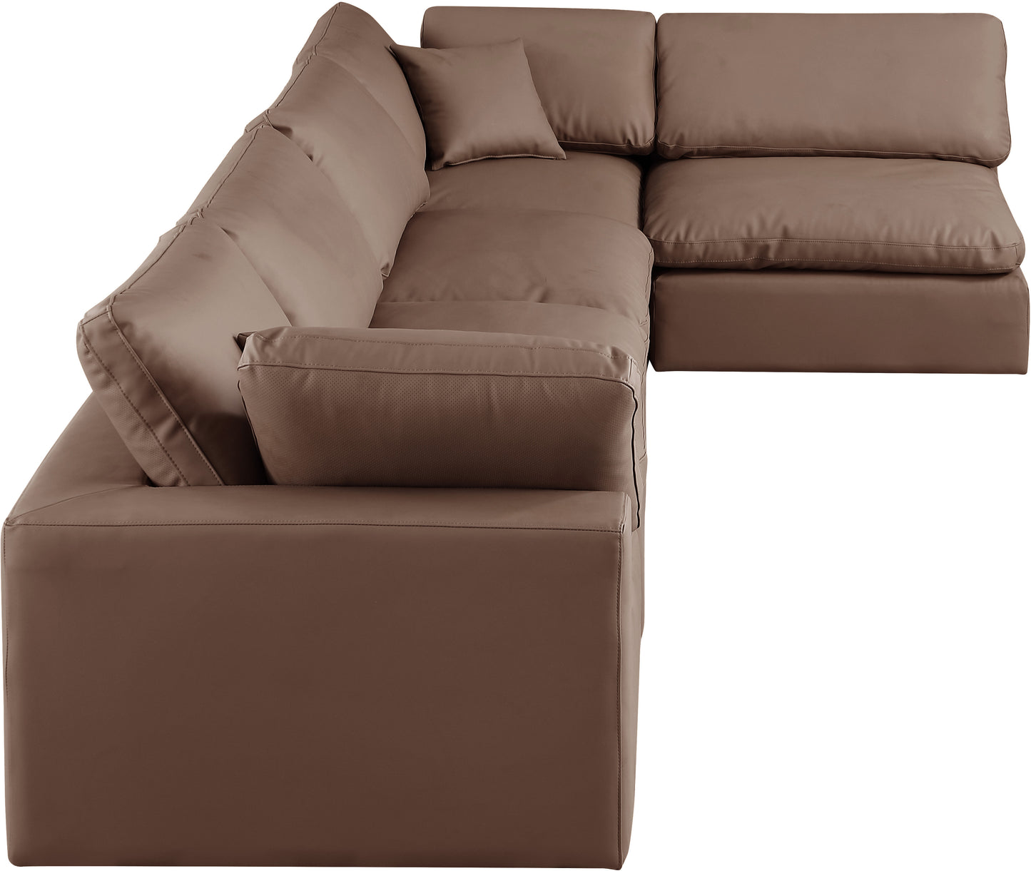 dolce brown faux leather modular sectional sec5d