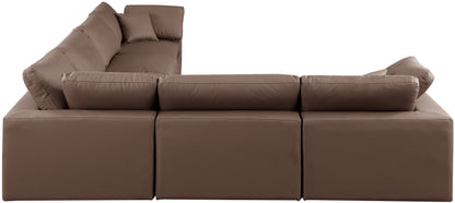 Dolce Brown Faux Leather Modular Sectional Sec6A