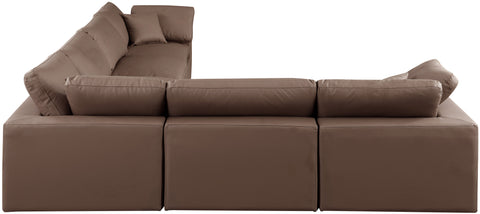 Dolce Brown Faux Leather Modular Sectional Sec6A