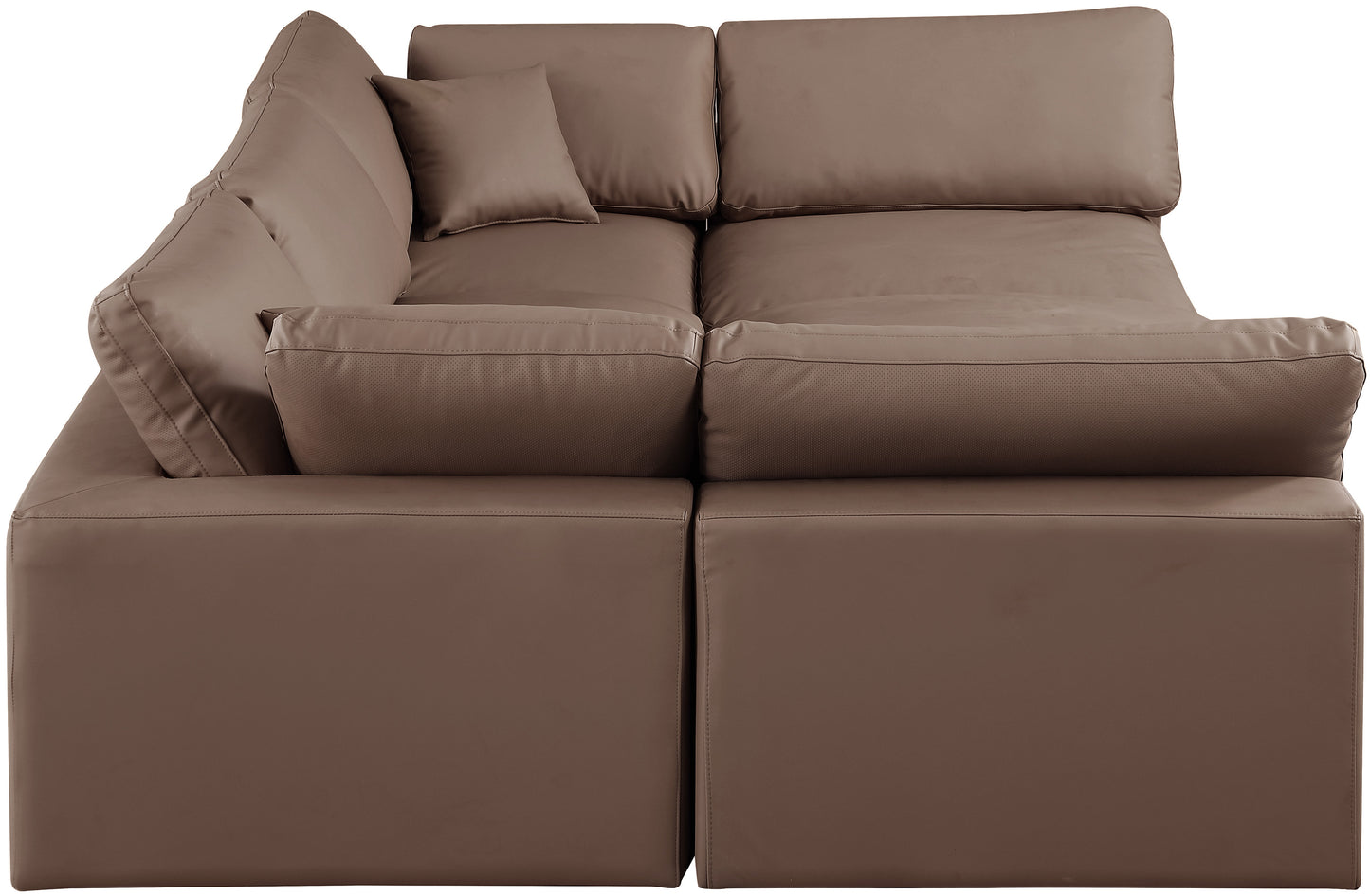 dolce brown faux leather modular sectional sec6c