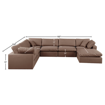 Dolce Brown Faux Leather Modular Sectional Sec7A