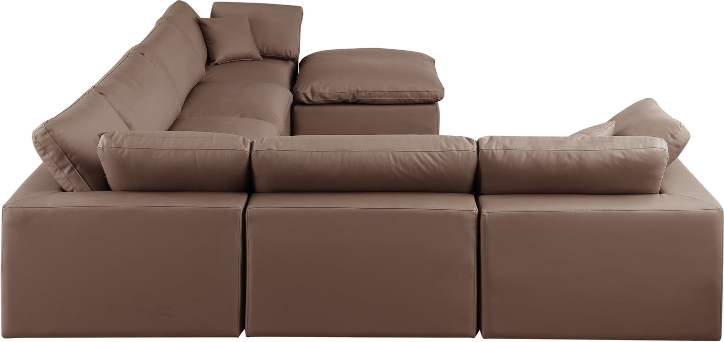 dolce brown faux leather modular sectional sec7a