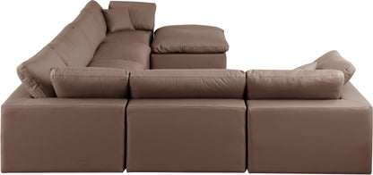 Dolce Brown Faux Leather Modular Sectional Sec7A