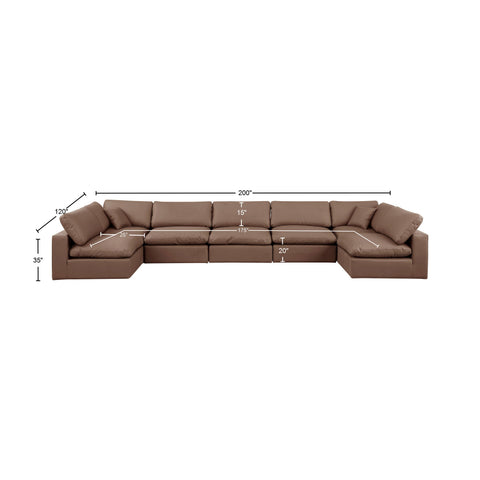 Dolce Brown Faux Leather Modular Sectional Sec7B