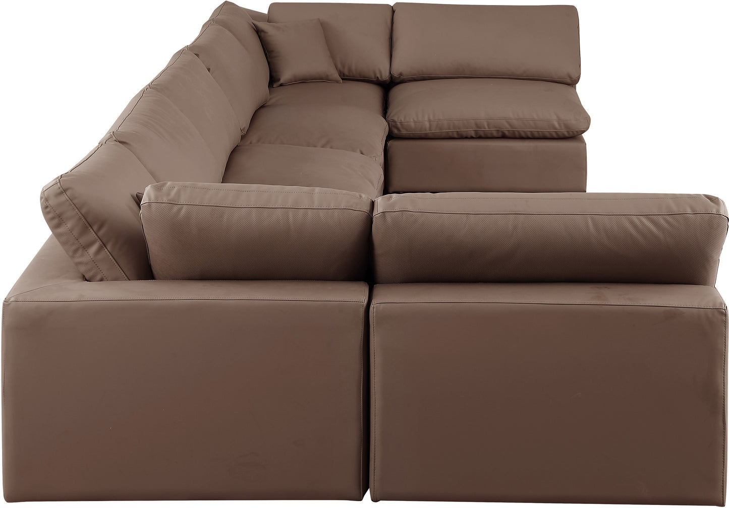 dolce brown faux leather modular sectional sec7b