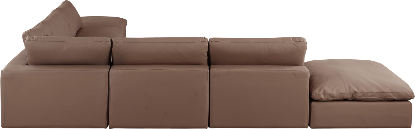 dolce brown faux leather modular sectional sec7c