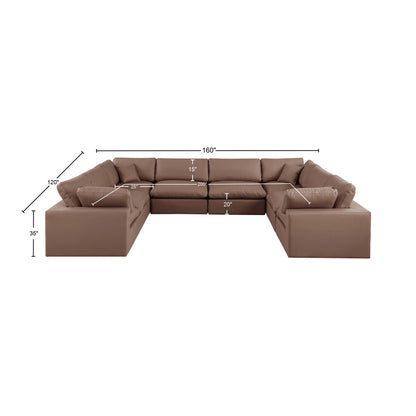 Dolce Brown Faux Leather Modular Sectional Sec8A