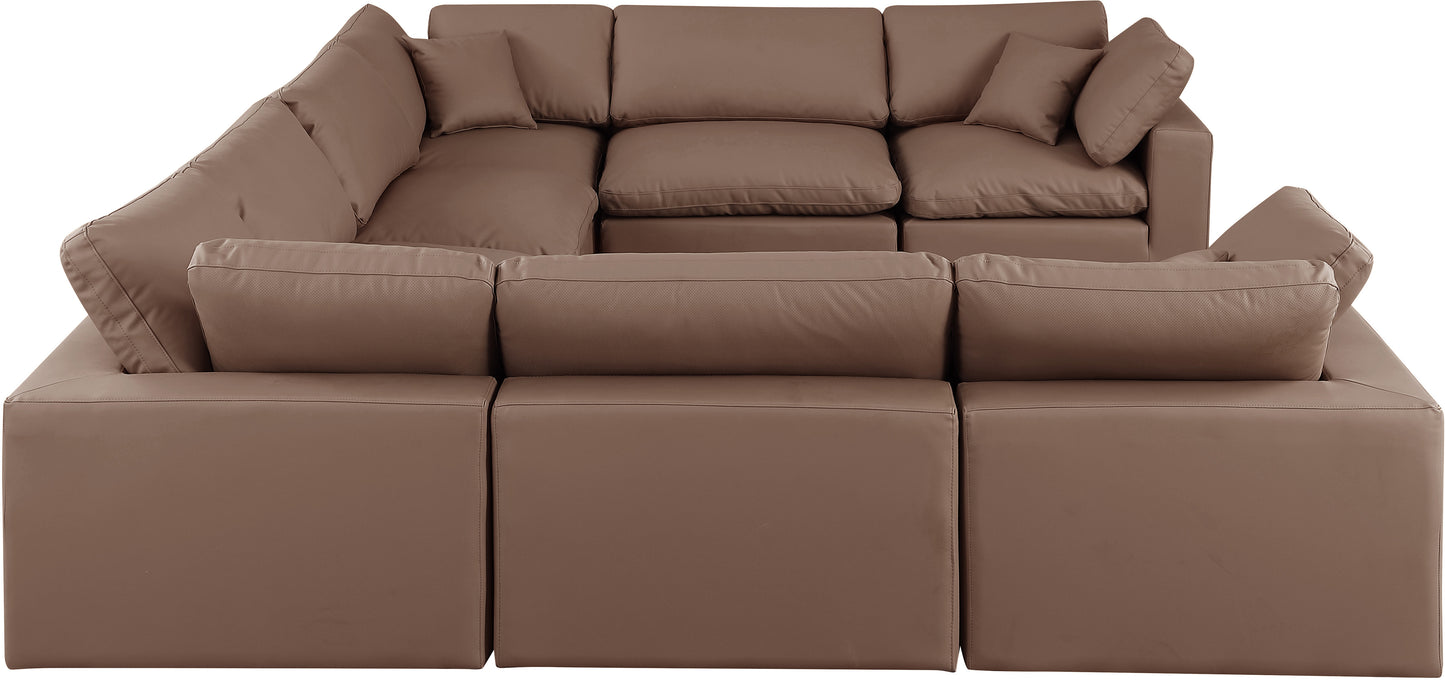 dolce brown faux leather modular sectional sec8a