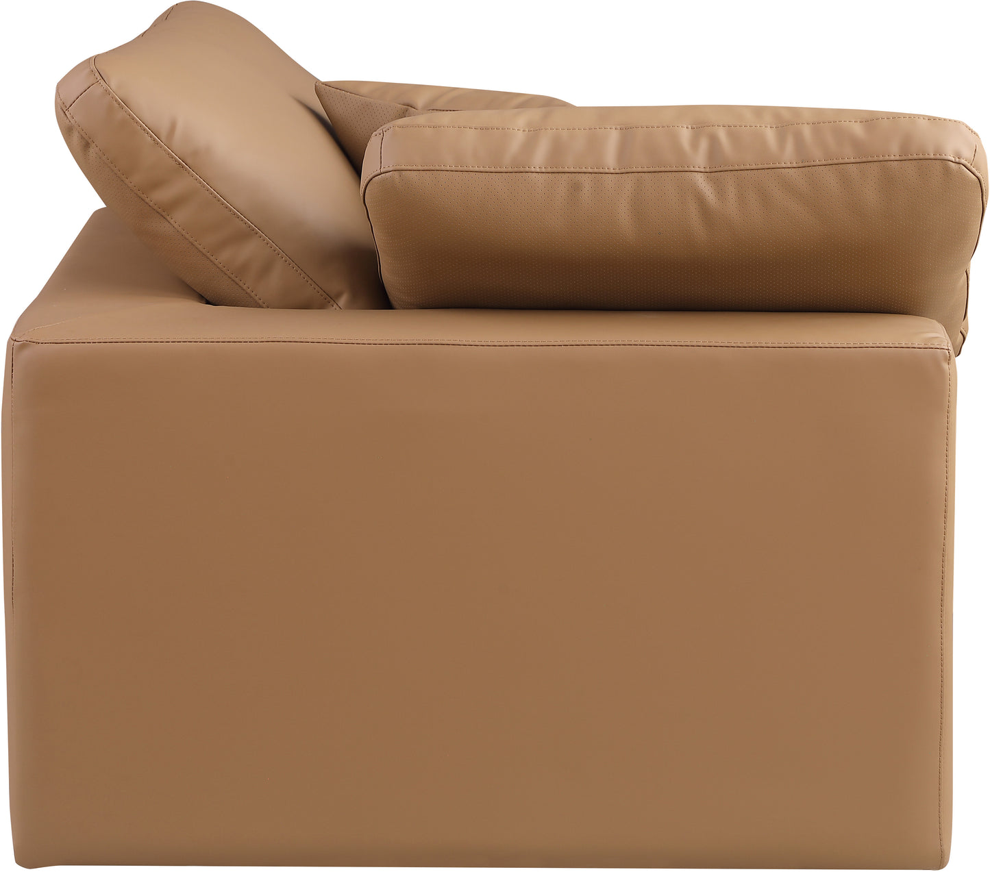 dolce cognac faux leather modular corner chair corner