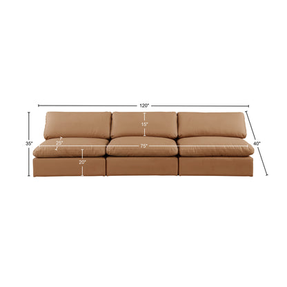 Dolce Cognac Faux Leather Modular Sofa S117