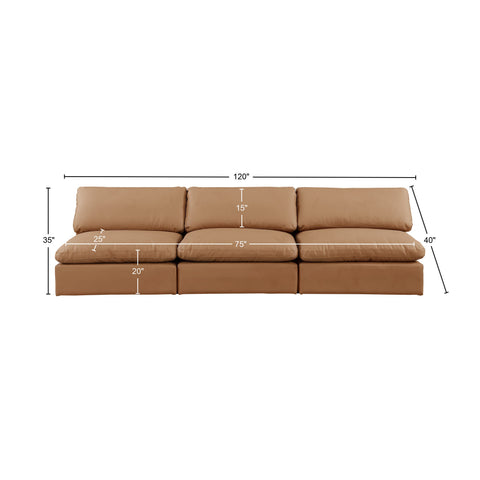 Dolce Cognac Faux Leather Modular Sofa S117