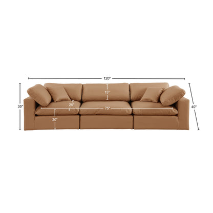 Dolce Cognac Faux Leather Modular Sofa S119