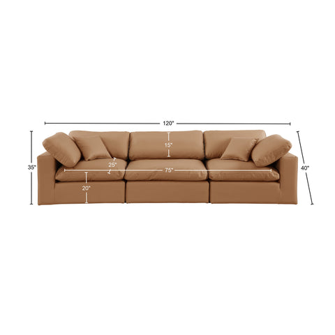 Dolce Cognac Faux Leather Modular Sofa S119