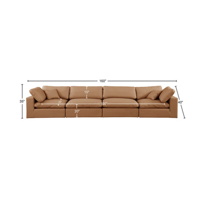 Dolce Cognac Faux Leather Modular Sofa S158