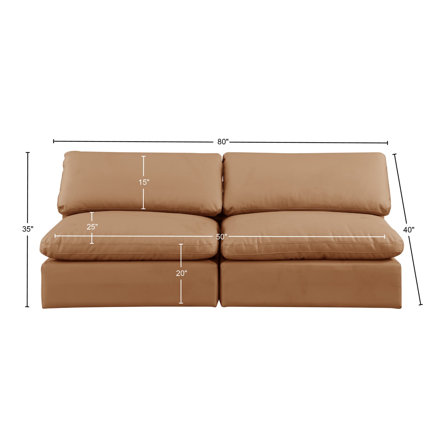 dolce cognac faux leather modular sofa s78