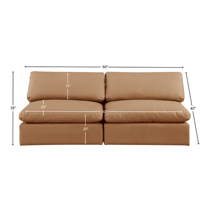 Dolce Cognac Faux Leather Modular Sofa S78