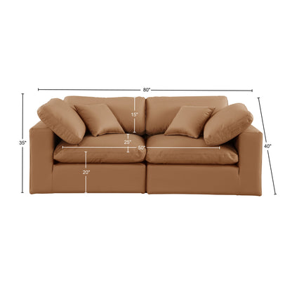 Dolce Cognac Faux Leather Modular Sofa S80