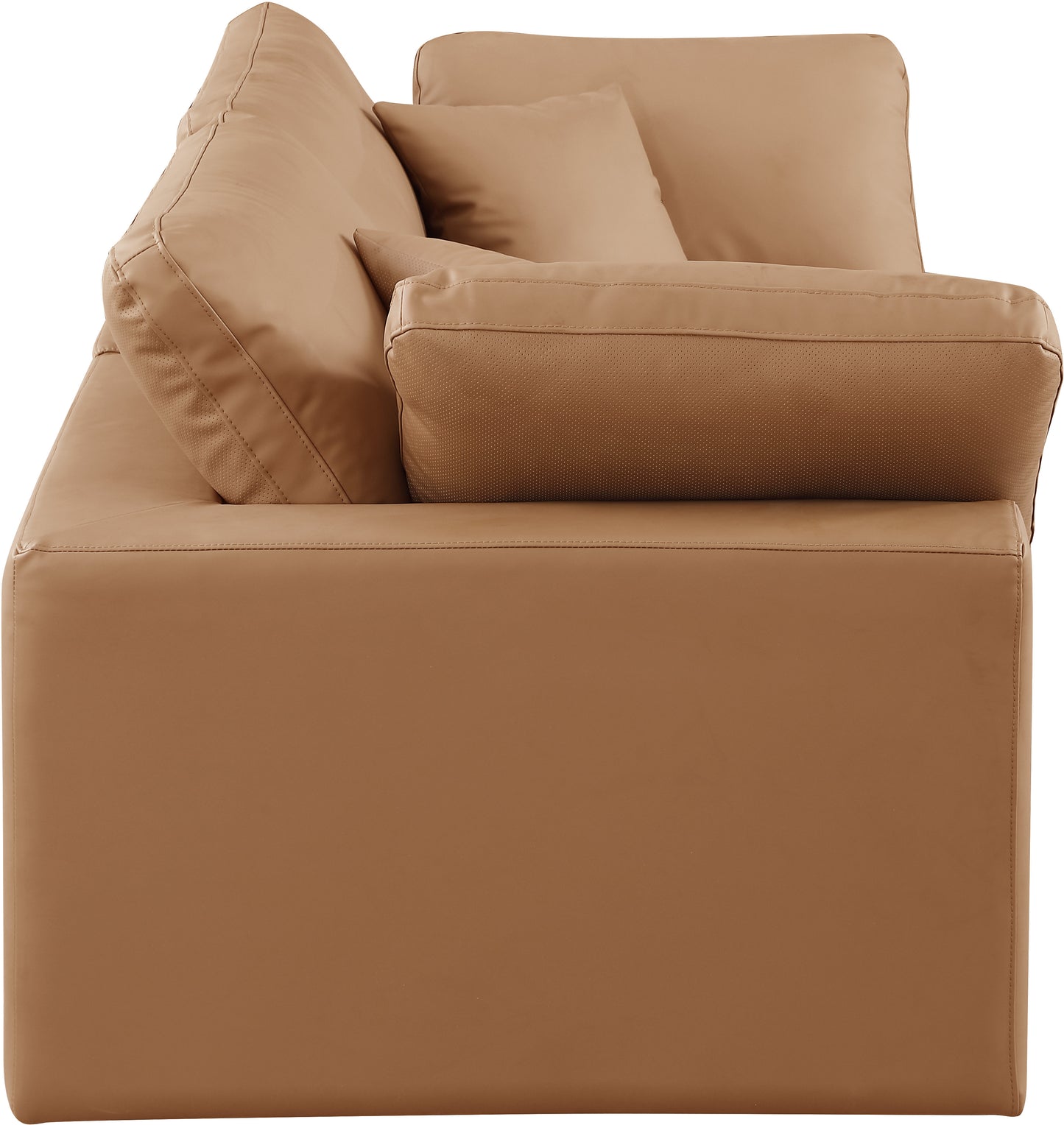 dolce cognac faux leather modular sofa s80