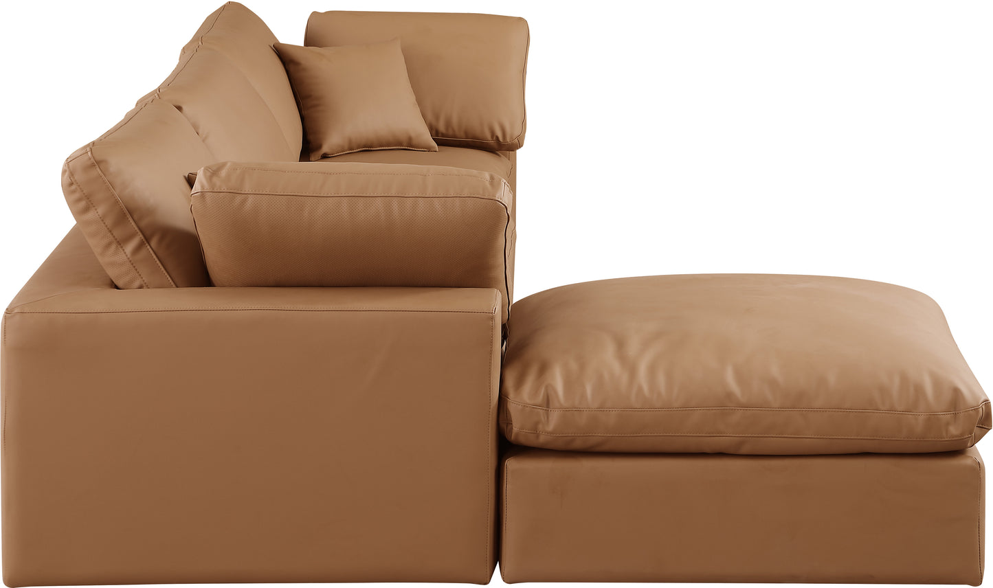 dolce cognac faux leather modular sectional sec4a