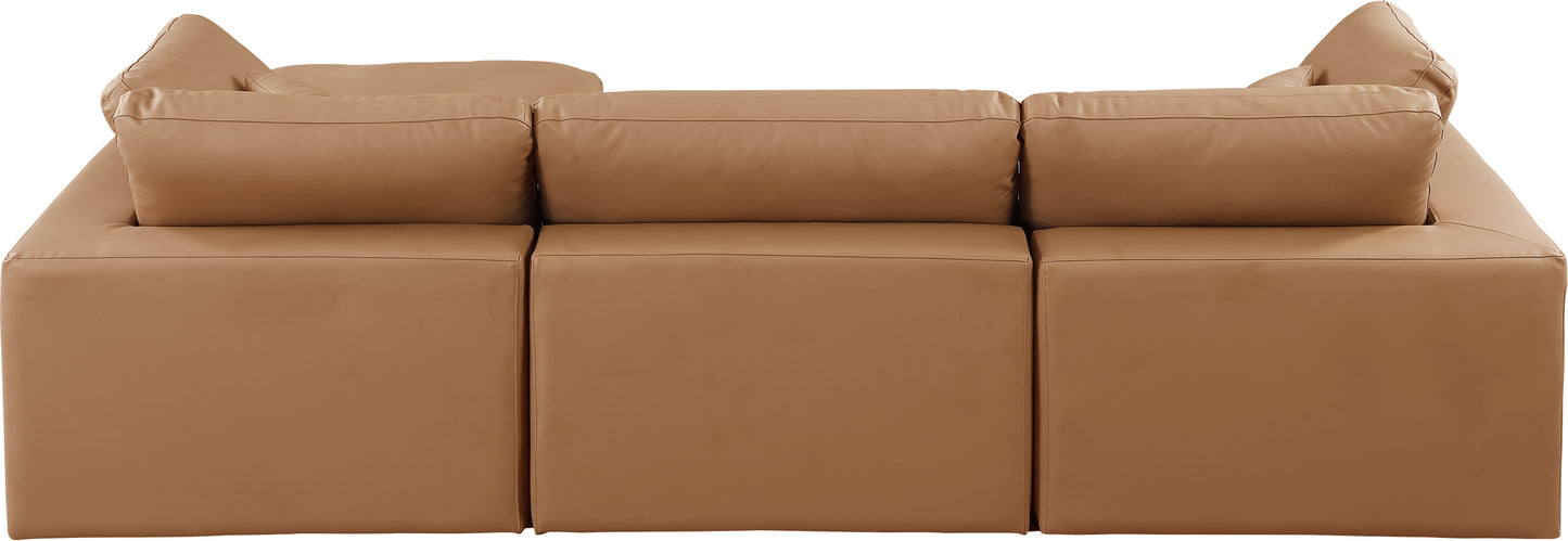 dolce cognac faux leather modular sectional sec4a