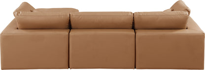 Dolce Cognac Faux Leather Modular Sectional Sec4A