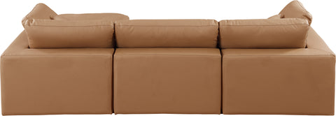 Dolce Cognac Faux Leather Modular Sectional Sec4A