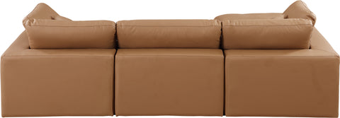 Dolce Cognac Faux Leather Modular Sectional Sec4A
