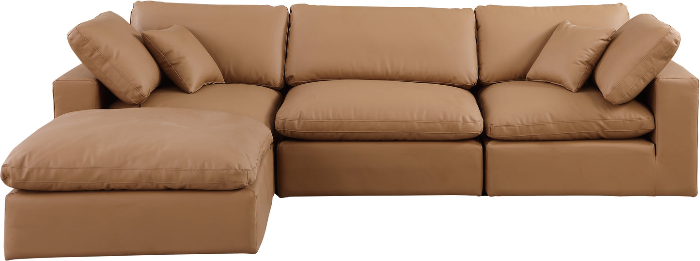 dolce cognac faux leather modular sectional sec4a