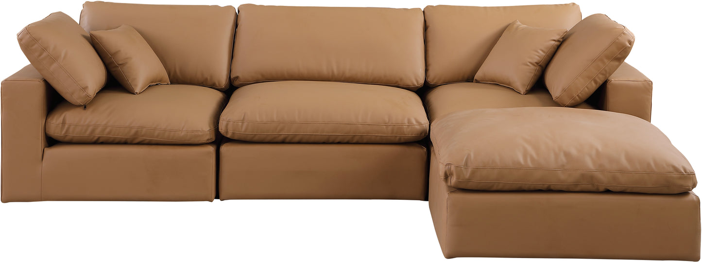 dolce cognac faux leather modular sectional sec4a