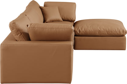 Dolce Cognac Faux Leather Modular Sectional Sec4A