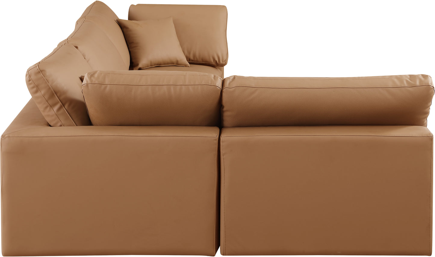 dolce cognac faux leather modular sectional sec4b