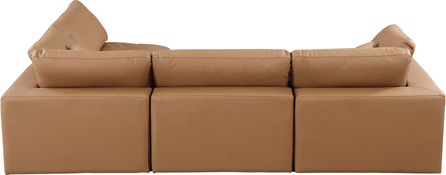 dolce cognac faux leather modular sectional sec4b