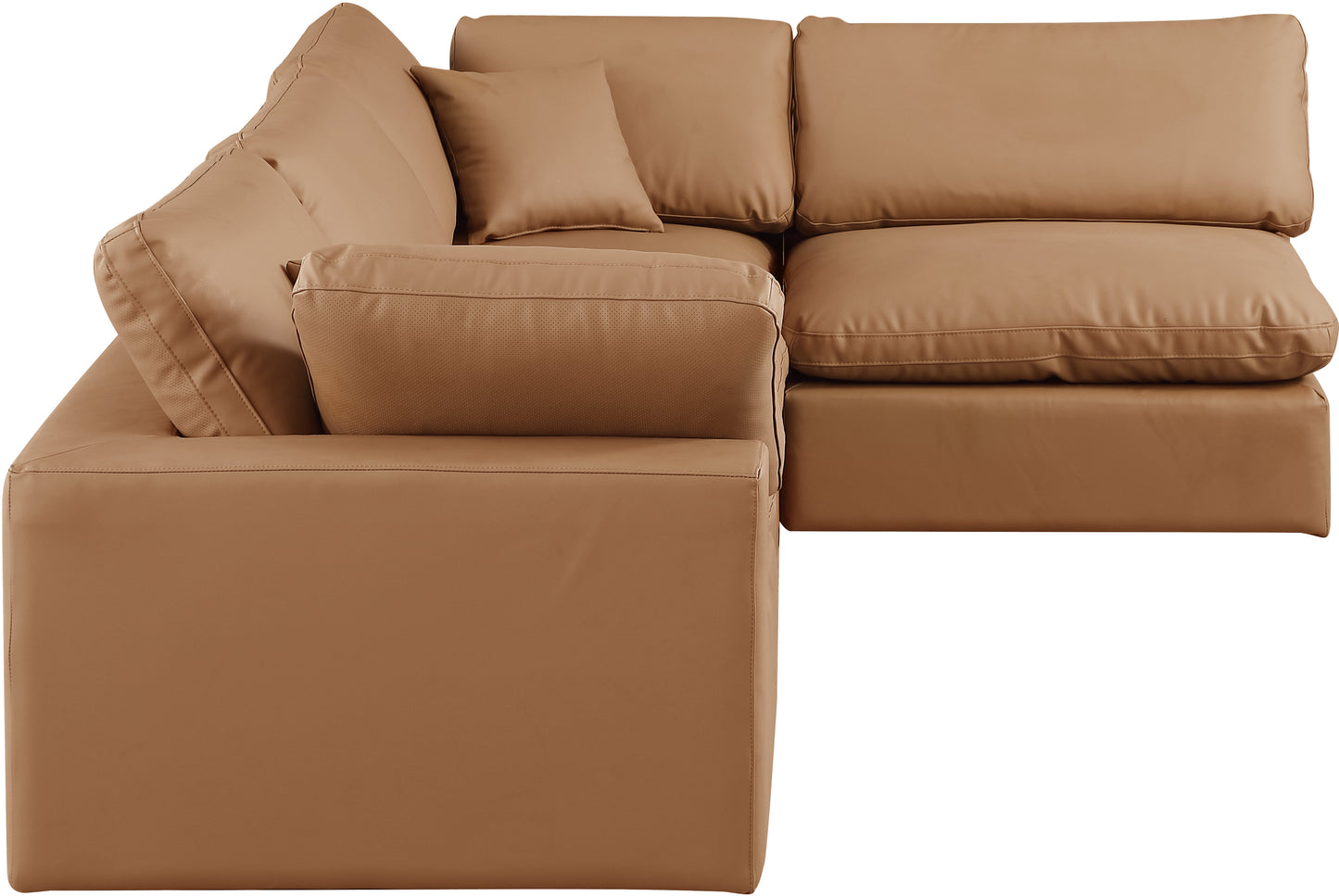 dolce cognac faux leather modular sectional sec4b