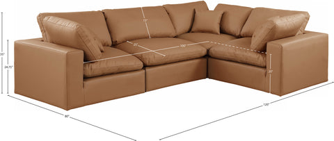 Asher Cognac Vegan Leather Modular Sectional