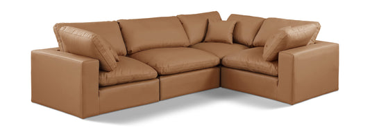 Asher Cognac Vegan Leather Modular Sectional