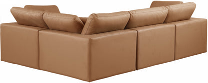 Asher Cognac Vegan Leather Modular Sectional