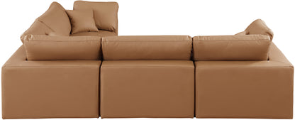 Asher Cognac Vegan Leather Modular Sectional