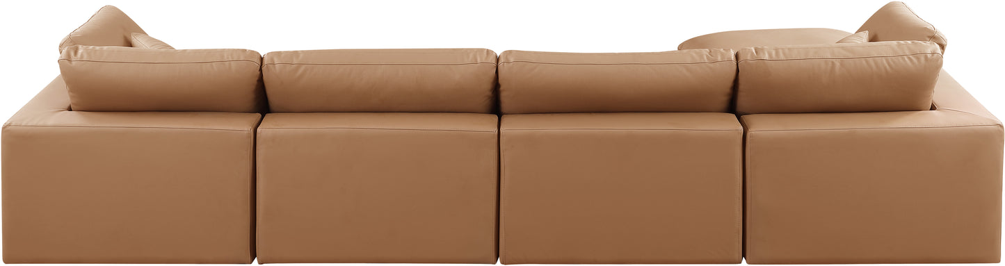 dolce cognac faux leather modular sectional sec5a