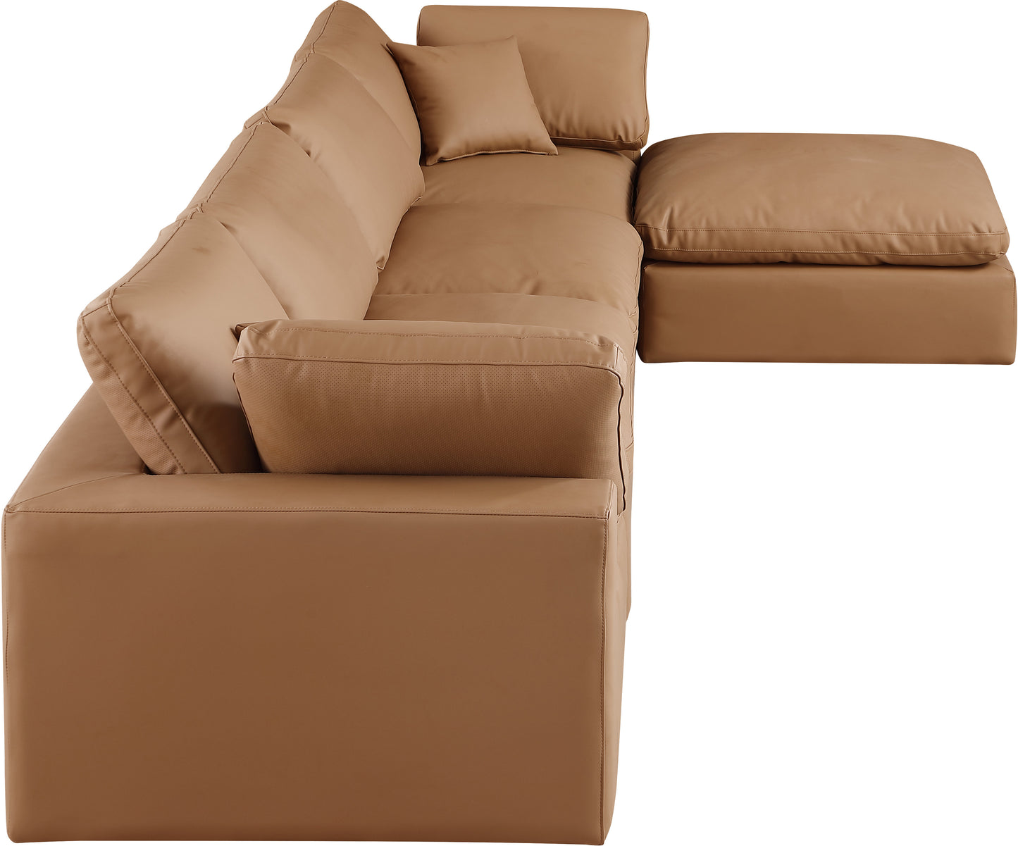 dolce cognac faux leather modular sectional sec5a