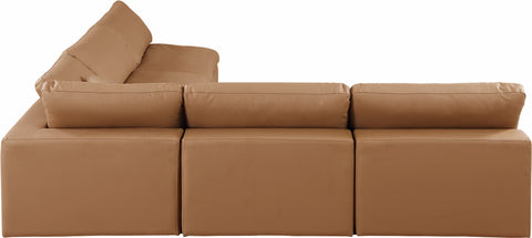Dolce Cognac Faux Leather Modular Sectional Sec5B