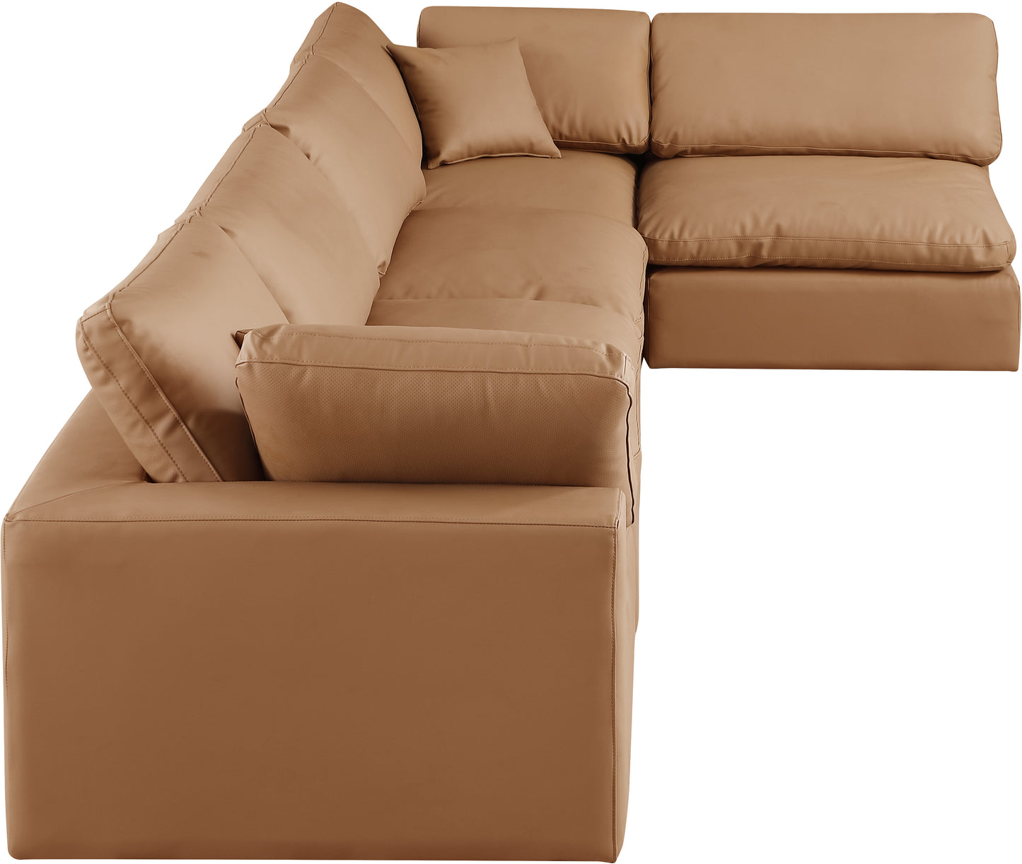 dolce cognac faux leather modular sectional sec5d