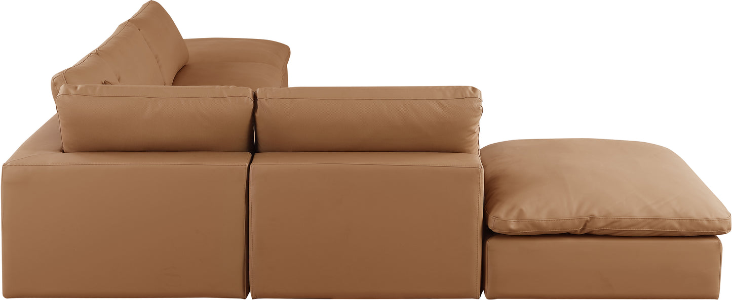 dolce cognac faux leather modular sectional sec6e